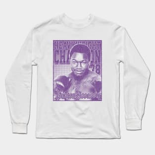 Larry Holmes Distressed Look Purple Long Sleeve T-Shirt